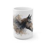 Pferd Portrait Aquarell Tasse - Ruhiges Pferdeprofil in Aquarellkunst