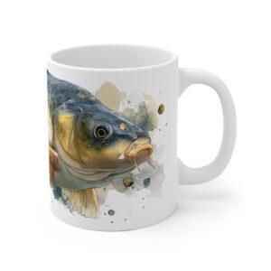 Karpfen Aquarell Tasse – Stilvolles Design für Fischliebhaber || Moderne Karpfen Tasse – Künstlerische Aquarellillustration für jeden Tag