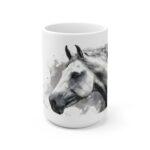 Weißes Pferd Portrait Aquarell Tasse - Elegantes Pferdeportrait