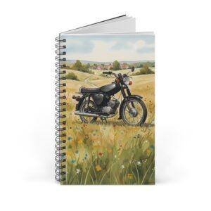 Simson S51 Ringbuch Notizbuch – DDR Kult-Moped im Aquarellstil auf der Wiese