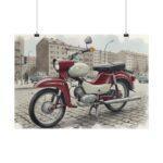 Simson Star SR4 Poster – DDR Kult-Moped in klassischer Stadtszene