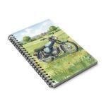 Simson S51 Ringbuch Notizbuch – DDR Kult-Moped im Aquarellstil auf grüner Sommerwiese