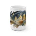 Karpfen Aquarell Tasse – Stilvolles Design für Fischliebhaber || Moderne Karpfen Tasse – Künstlerische Aquarellillustration für jeden Tag - 15oz
