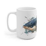 Wels Aquarell Tasse – Kunstvolles Design für Naturfreunde || Stilvolle Wels Tasse – Ideal für Angler und Kaffeeliebhaber