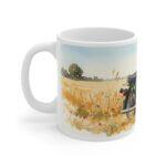 Simson S51 Tasse – DDR Kult-Moped als Aquarellmotiv im Sommerfeld