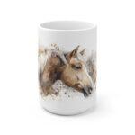 Pferde Portrait Aquarell Tasse - Elegantes Pferdegesicht in Aquarellkunst