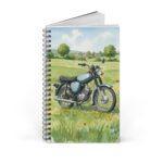 Simson S51 Ringbuch Notizbuch – DDR Kult-Moped im Aquarellstil auf grüner Sommerwiese