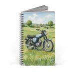 Simson S51 Ringbuch Notizbuch – DDR Kult-Moped im Aquarellstil auf grüner Sommerwiese
