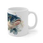 Künstlerische Catfish Aquarell Tasse für Naturfreunde || Mystische Wels Tasse im Aquarell-Design – Ideal als Geschenk