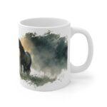 Pferd Aquarell Tasse - Mystisches Pferd im Nebel in Aquarellkunst