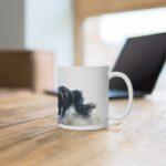 Schwarzes Pferd Aquarell Tasse - Dynamisches Laufmotiv in Aquarellkunst