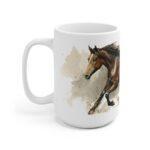 Pferd Aquarell Tasse - Galoppierendes Pferd in dynamischer Aquarellkunst