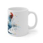 Huhn Aquarell Tasse - Blaues Bauernhof Huhn mit kräftigen Aquarellspritzern