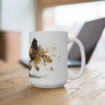 Huhn Aquarell Tasse - Goldenes Bauernhof Huhn in ausdrucksstarker Aquarellkunst