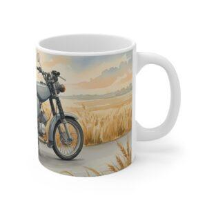 Simson S51 Tasse – DDR Kult-Moped als Aquarellmotiv auf ruhiger Landstraße
